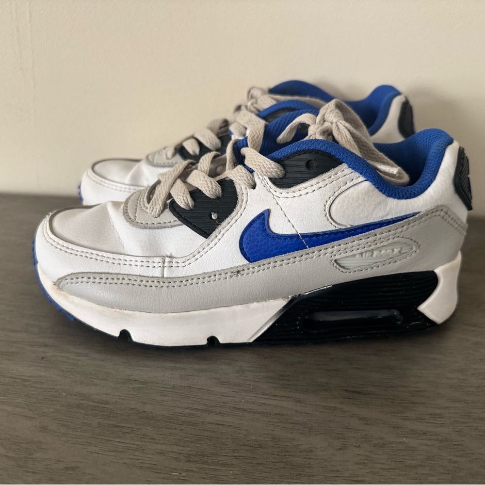Nike Kids White, Gray & Blue Lace-Up Sneakers